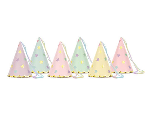 Picture of PARTY HATS STARS 14.5CM - 6 PACK